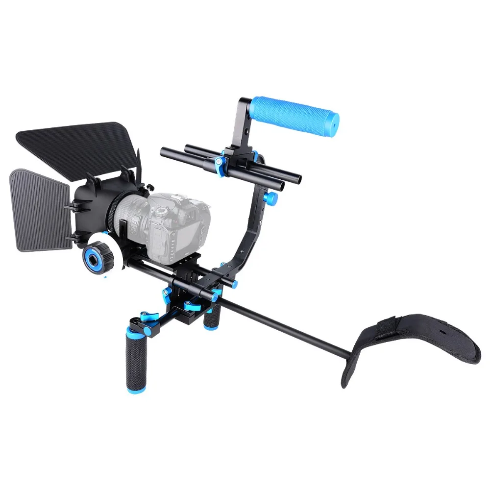 Профессиональная 5 в 1 DSLR Rig Kit плечевая видеокамера Стабилизатор поддержка клетка