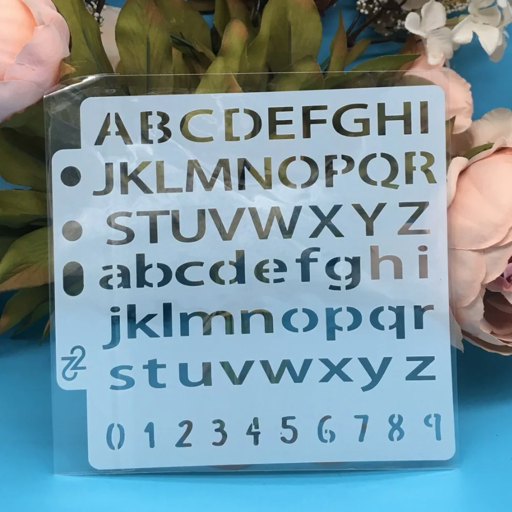 5 1 дюймовый новый алфавит верхние DIY слои трафареты настенная живопись