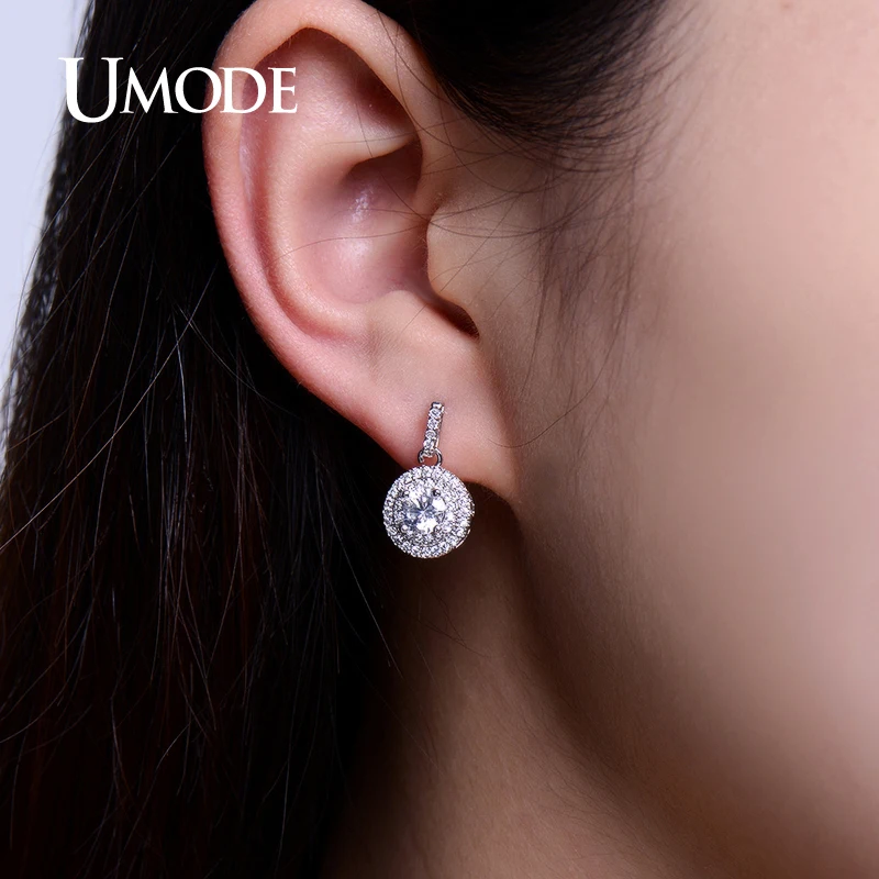 UMODE Новое поступление модные ювелирные изделия белые золотые серьги висячие для
