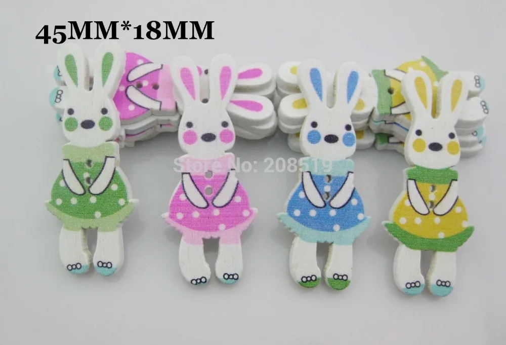 

WBNLOV Новое поступление 200 шт. случайный микс кроликов 2 отверстия деревянные пуговицы для шитья Детские пуговицы