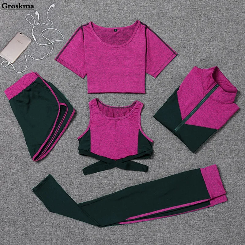 Лидер продаж Женский Быстросохнущий комплект из 5 предметов Лоскутные пальто +