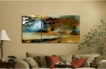 

Discount 3 Piece Canvas Thunderstorm Modern Abstract Large Cheap Wall Art Of Oil Painting For Sale For Home Decoration