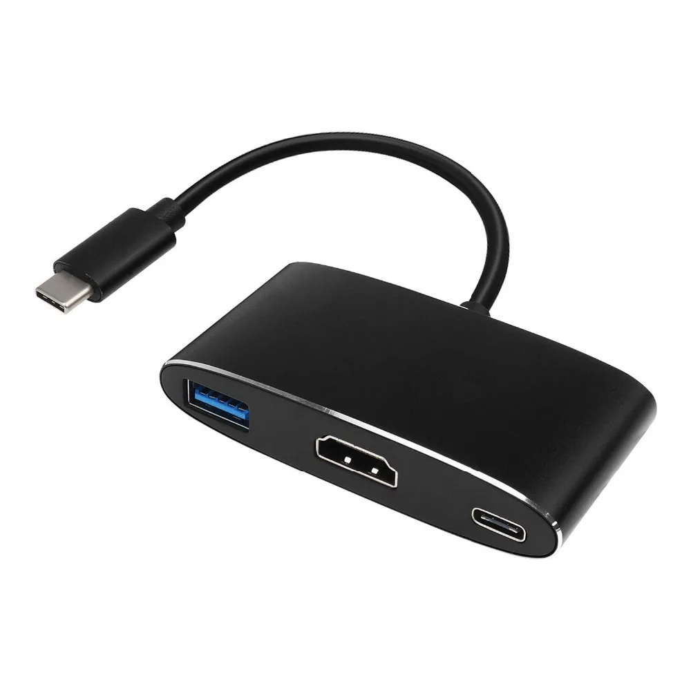 JZYuan USB C 3,1 к HDMI 4 к цифровой AV многопортовый адаптер USB 3,0 Тип C PD концентратор адаптер конвертер для Macbook хромированная книга