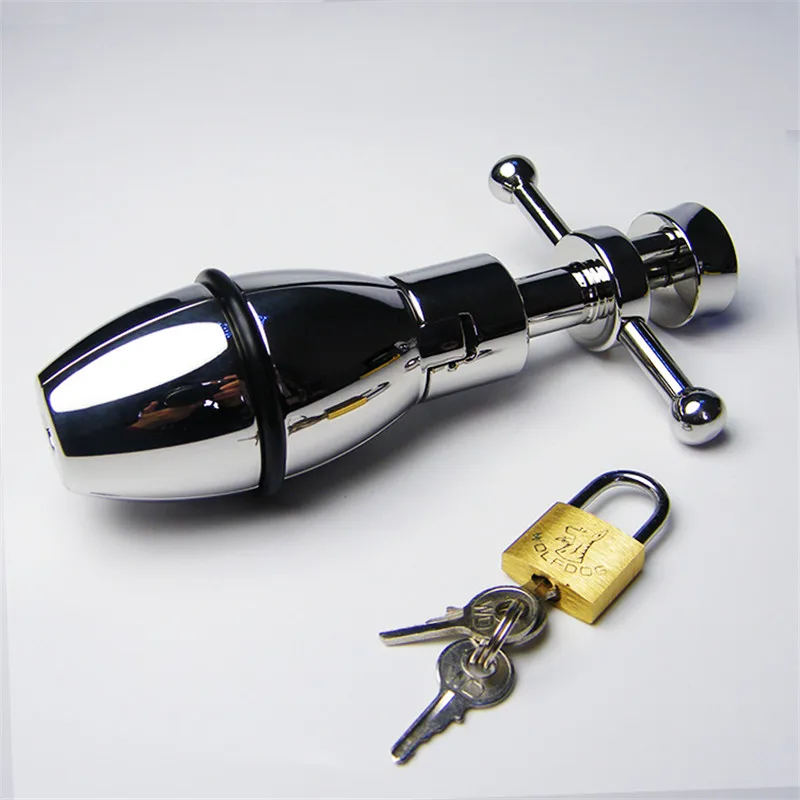 Anal Stretching open tool Adult SEX Toy Stainless Steel Plug With Lock Expanding Ass Appliance Sex Drop shipping | Красота и здоровье