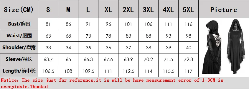 Женское S 5XL платье с капюшоном черное винтажное на шнуровке открытой спиной