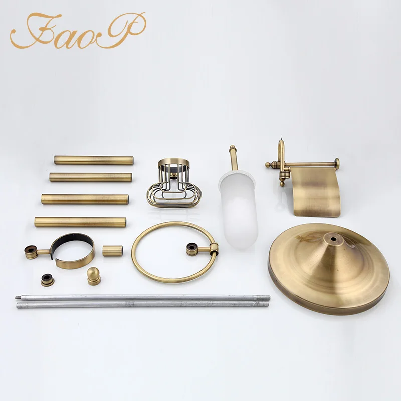

FAOP Bath Hardware Sets chrome Bathroom brush holder Tissue Holders Bathroom Accessories set Toilet Paper Holder