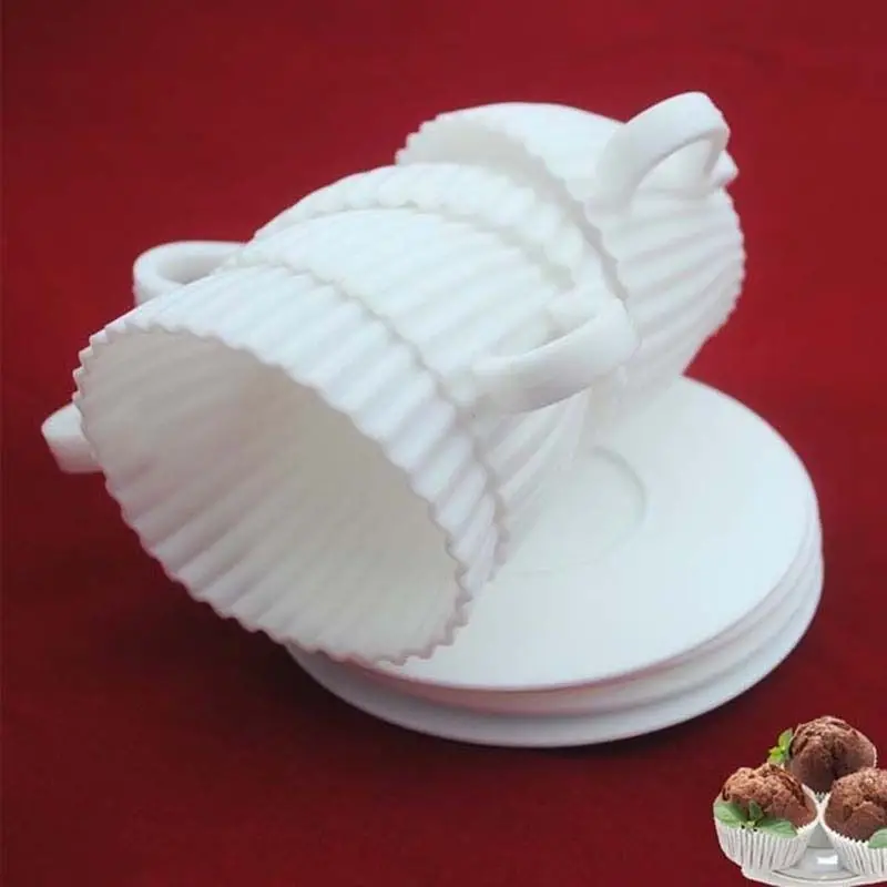 Ledifly для торта инструмент 4 шт. Силиконовые Кекс Формы кексов форма выпечка чай