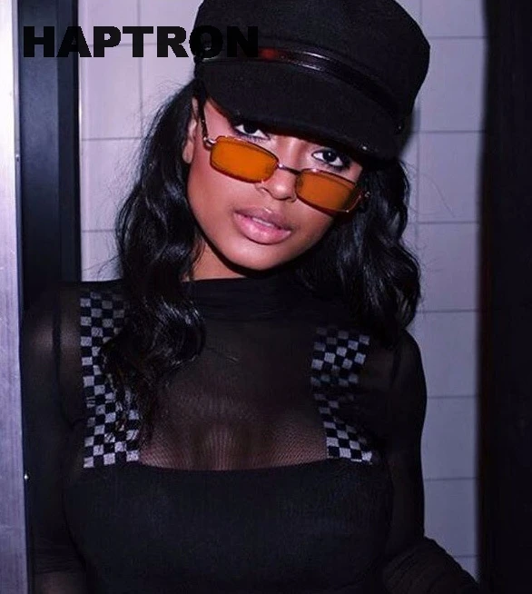 

HAPTRON Small Square Sunglasses Women Retro Red Sun Glasses Men Vintage Alloy Glasses Luxury Brand Rectangle oculos de sol