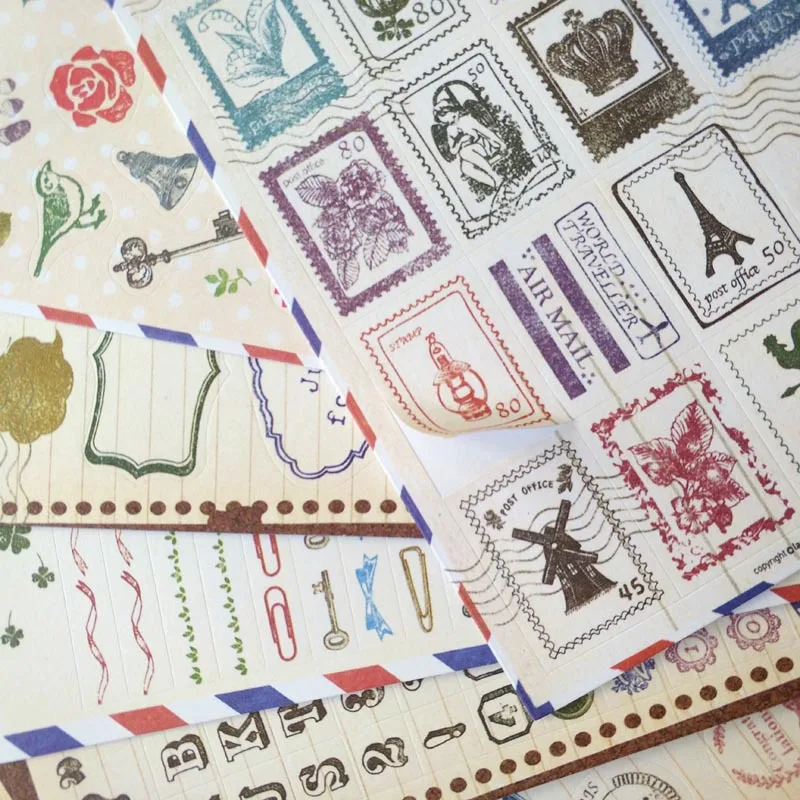 6 шт. винтажный стикер с печатью карманный альбом декорированный подарочной