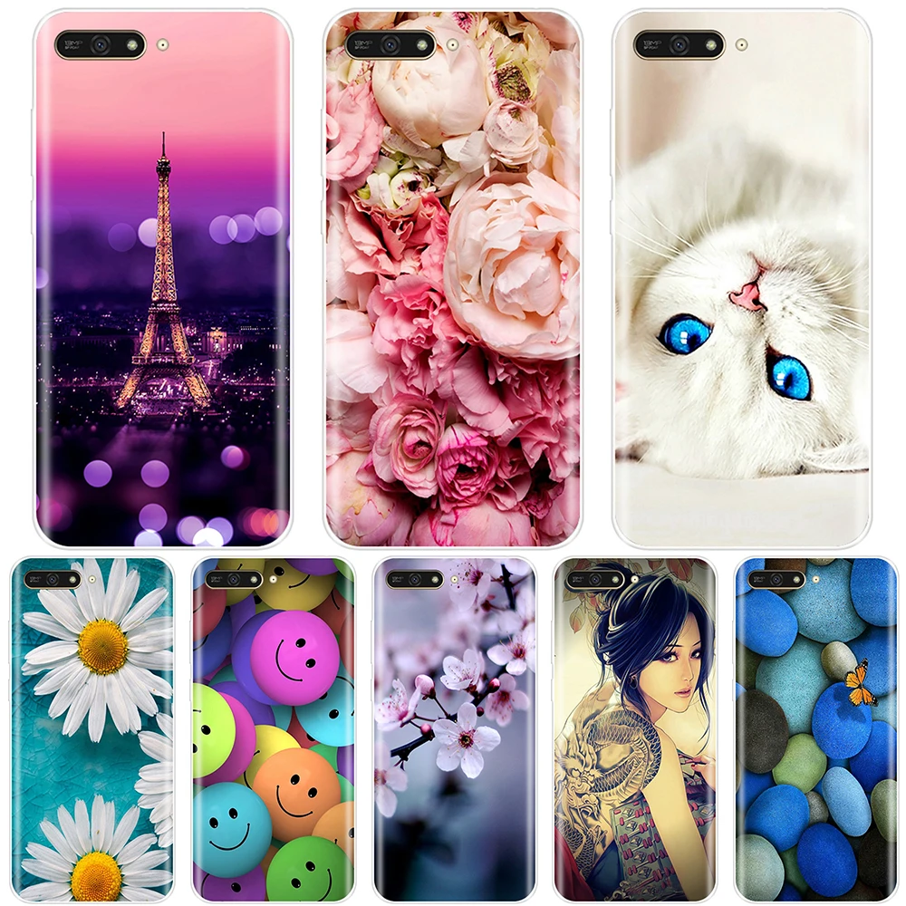 

Phone Case For Huawei Y5 Y6 Y7 Prime 2017 2018 Y9 2019 Soft Silicone TPU Painted Back Cover For Huawei Y3 Y5 Y6 II Y7 Pro Case