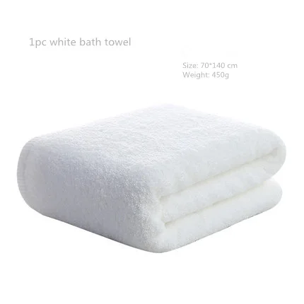 1pc white bath towel Мягкое хлопковое банное пляжное полотенце, махровое одеяло для взрослых, быстросохнущее одеяло для мужчин и женщин, подарок для ванной и душа, домашние антибактериальные полотенца - Цвет: 1pc white bath towel