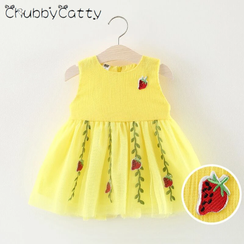 CHUBBYCATTY распродажа детская одежда 1st День рождения платье Сладкий Клубника