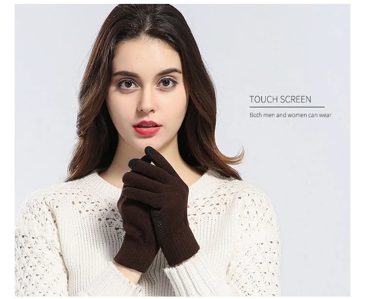 Для мужчин женщин Экран Touch Бесплатная Вязание Прихватки для мангала плюс бархат
