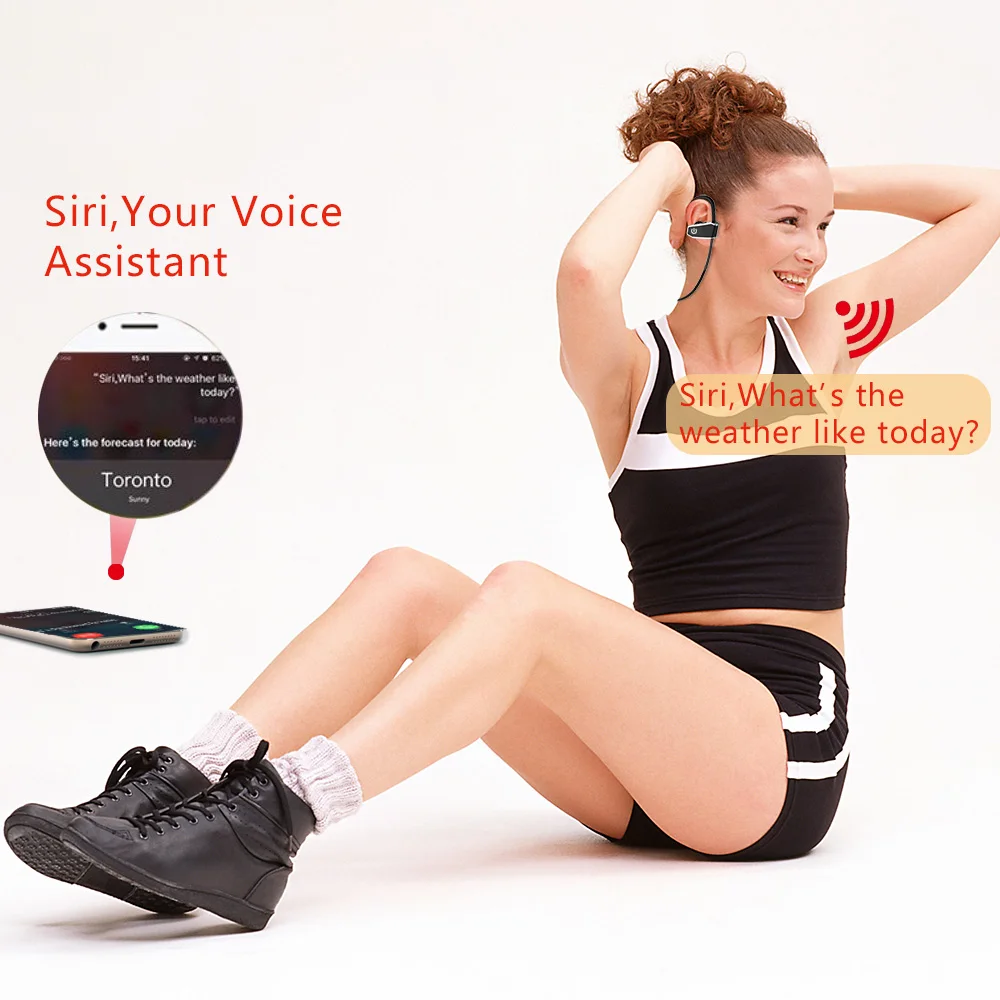Pinwei Sport Bluetooth Earphone With HD Mic Stereo IPX7 Waterproof Wireless Earphones Headphones Headset | Электроника