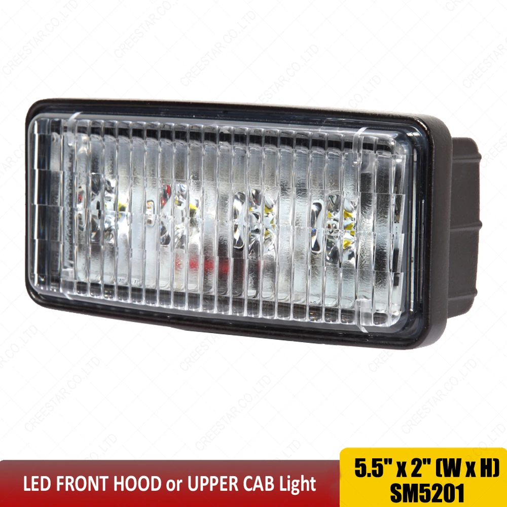 RE306510 RE161288 RE37450 JD 40-8010T светодиодный передний капот или верхний светильник кабины 5," x 2,5" Луч луча 4 светодиодный s Белый объектив x1pc