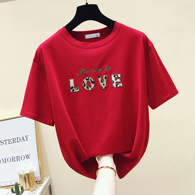 Camisetas Mujer женские футболки с вышивкой 2019 летняя модная футболка женская коротким