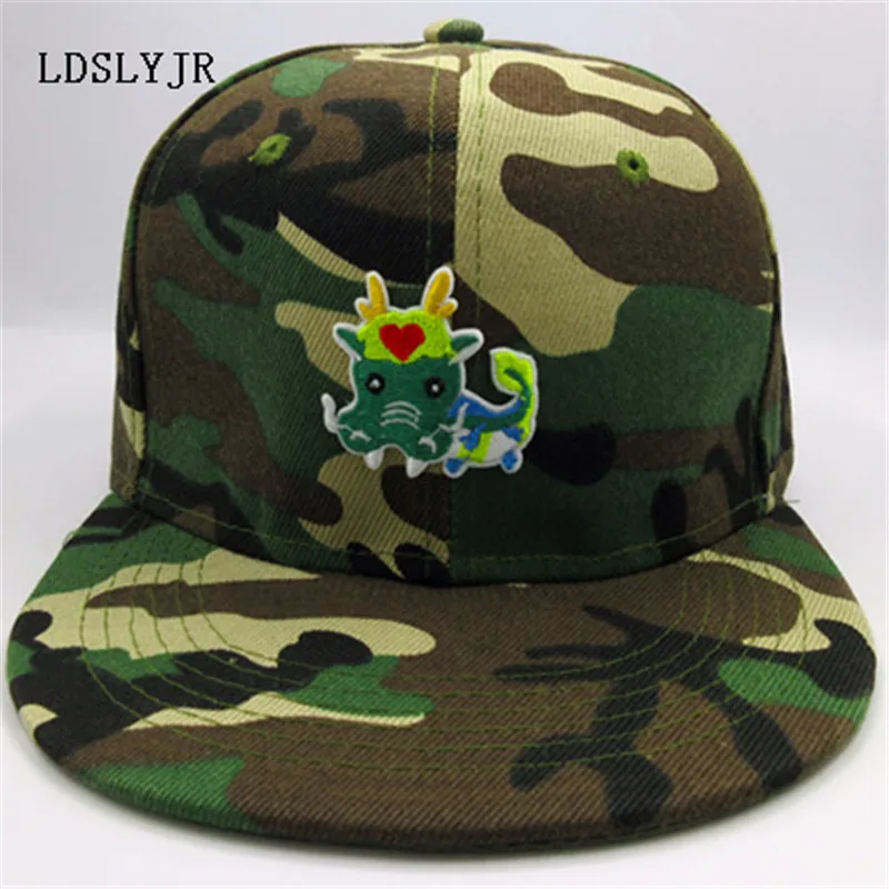 Ldslyjr хлопок мультфильм дракон Вышивка Регулируемый Бейсбол Кепки хип хоп шляпа