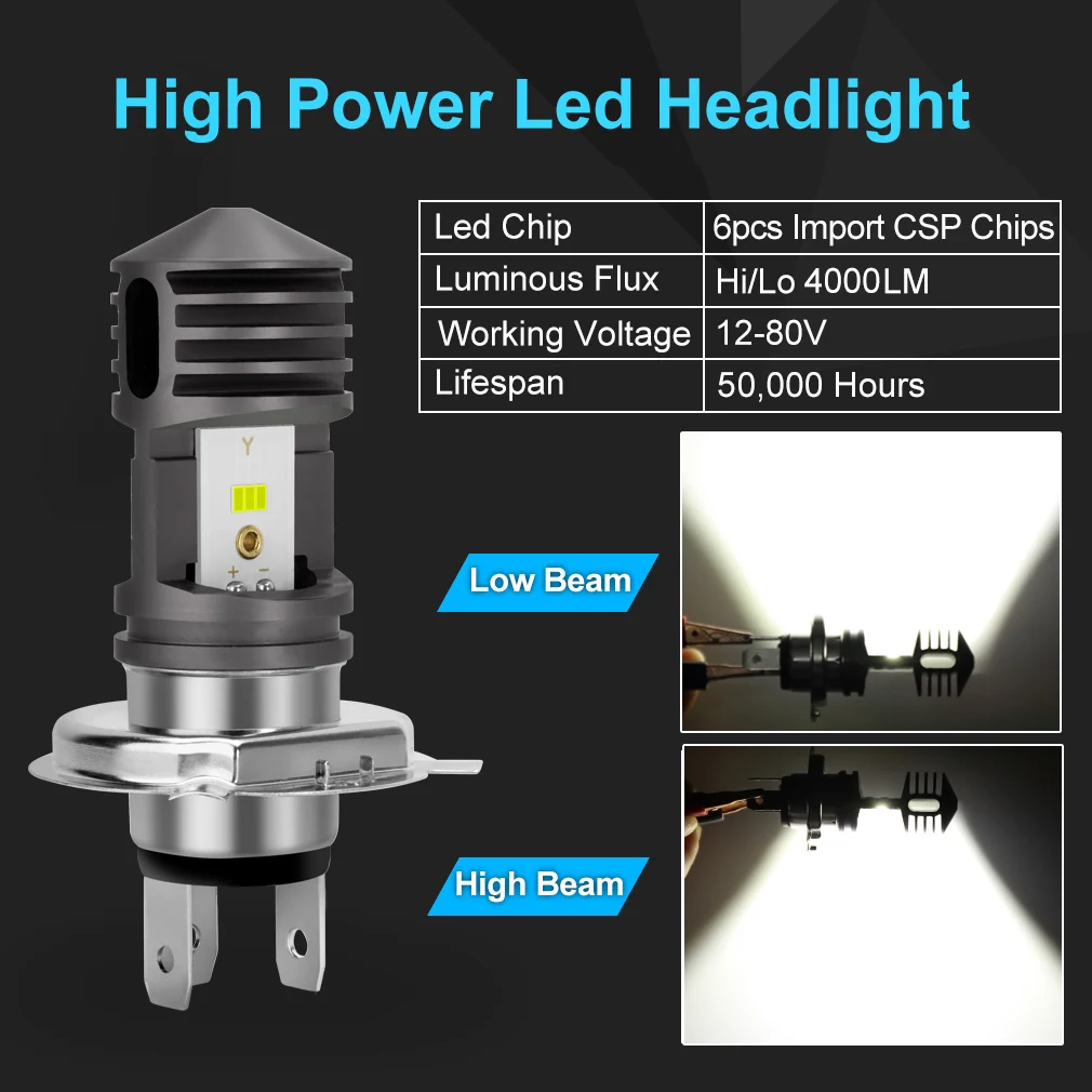 1 шт. лампа для мотоцикла H4 BA20D 6SMD CSP 6000 лм к| |