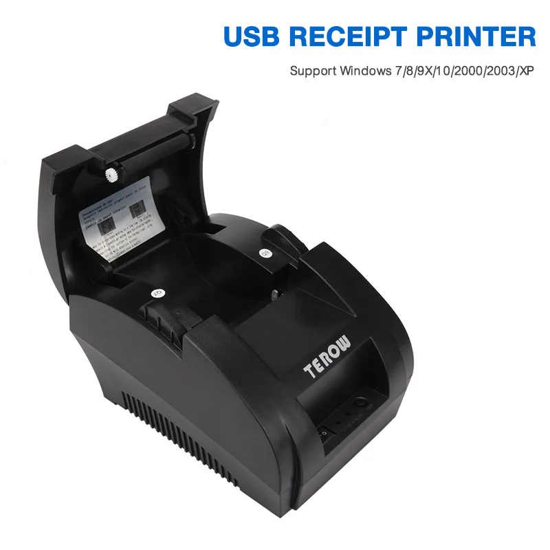 Термальный принтер TEROW 5890K Port able Mini 58 мм POS для чеков с USB портом коммерческих
