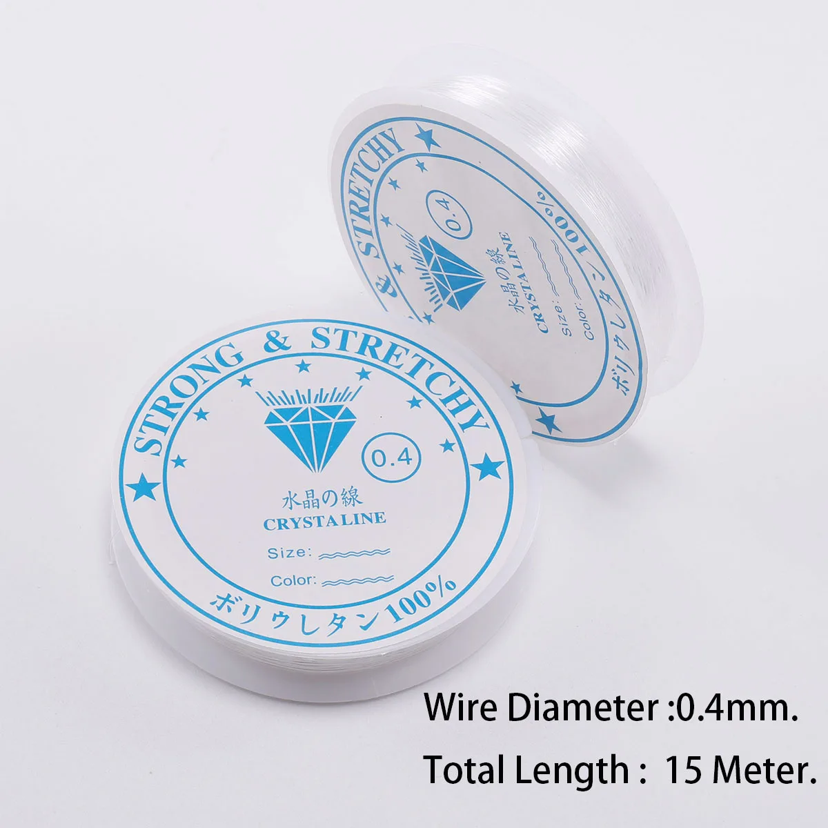 Нить для бисероплетения эластичная прозрачная нить с кристаллами прочного цвета