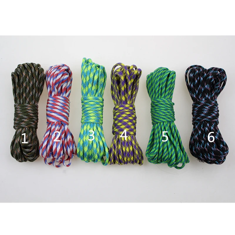 6pcs*33FT 550 Parachute Cord Lanyard Rope Mil Spec Type III 7 Strand Outdoor camping | Спорт и развлечения