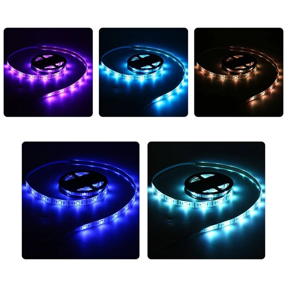 Музыкальная Светодиодная лента SMD5050 водонепроницаемая RGB полоска с USB-разъемом