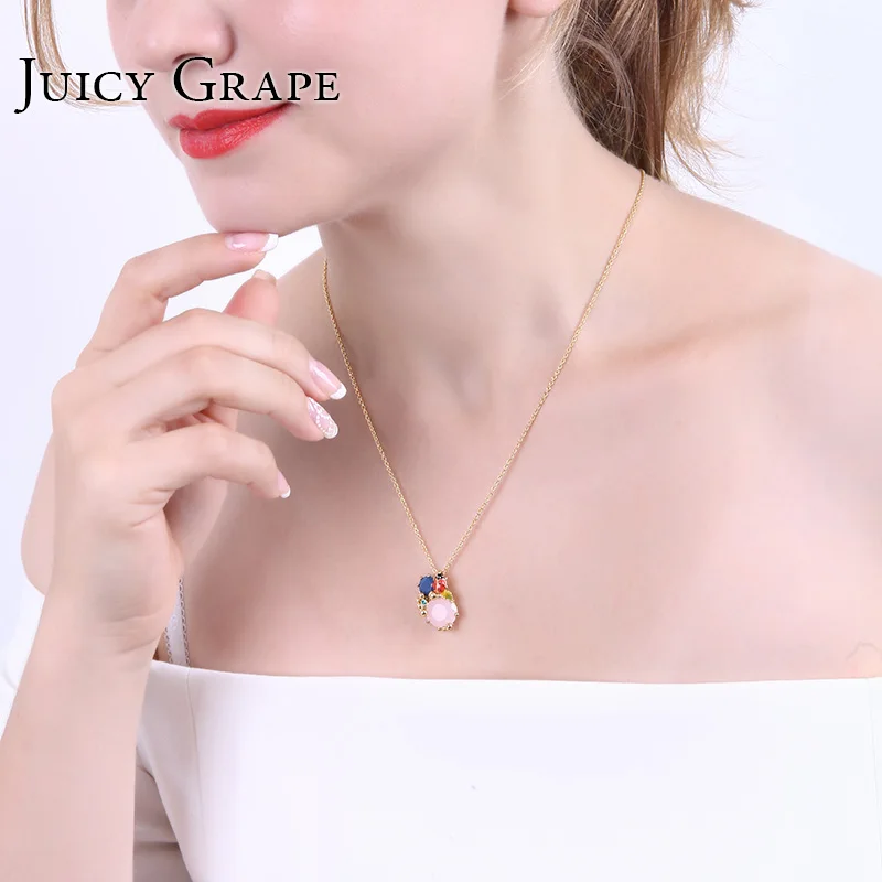New Arrivals Enamel Glaze Concise Joker Insect Ladybug Crystal Necklace Clavicle Chain Gold-plated Mixed Batch Woman | Украшения и