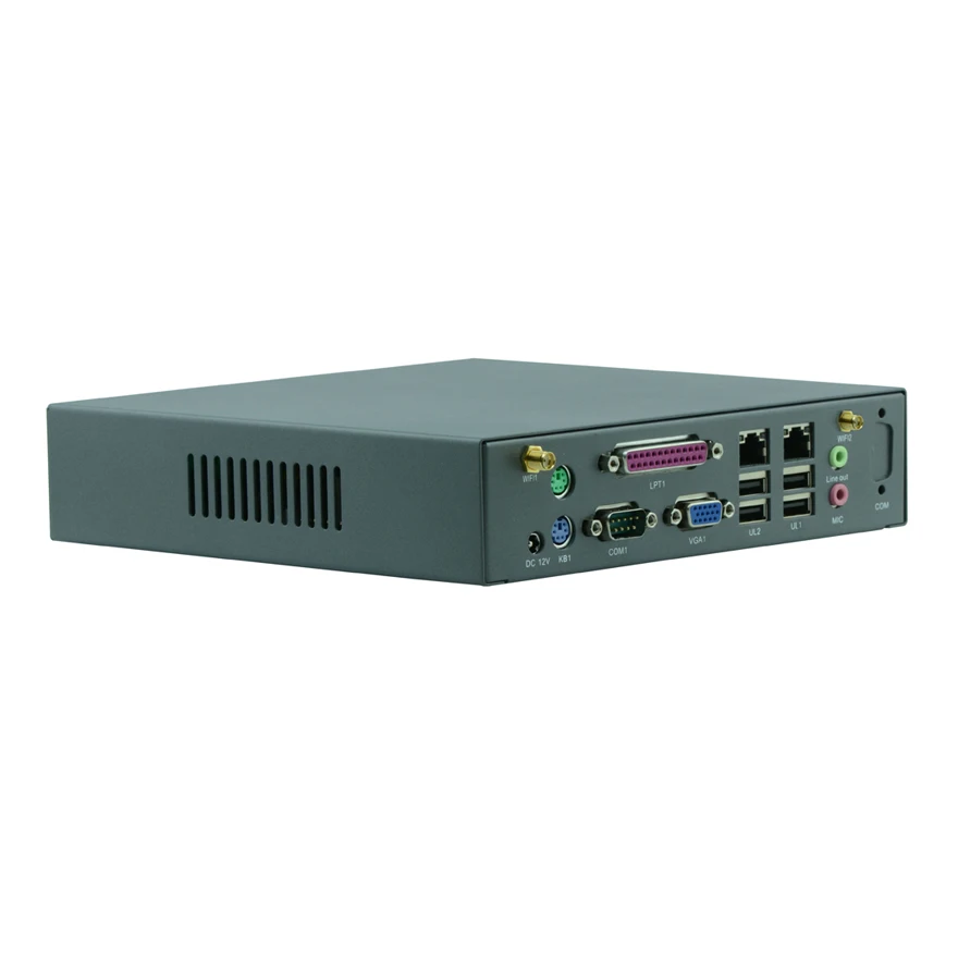 Verkauf Mini Pc Industrielle Computer Unterstützung Drahtlose Tastatur, Maus N2800 CPU 2*1000M LAN/WIFI/3G/VGA/LPT/COM Linux Barebone PC