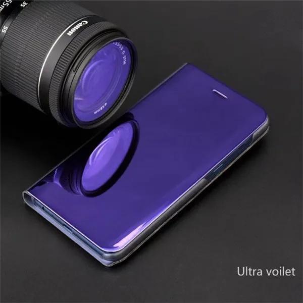 navy blue Зеркальный рамочный чехол для samsung S10 S9 S8 S7 Note 9 A50 смарт-окошком для просмотра и подставкой для iphone X XS Max huawei P20 Lite P30 Pro - Цвет: navy blue