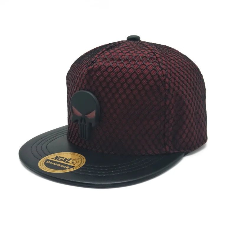 Новый Череп унисекс Хип-Хоп Плоская Кепки s Snapback Шапки для Для мужчин сетки