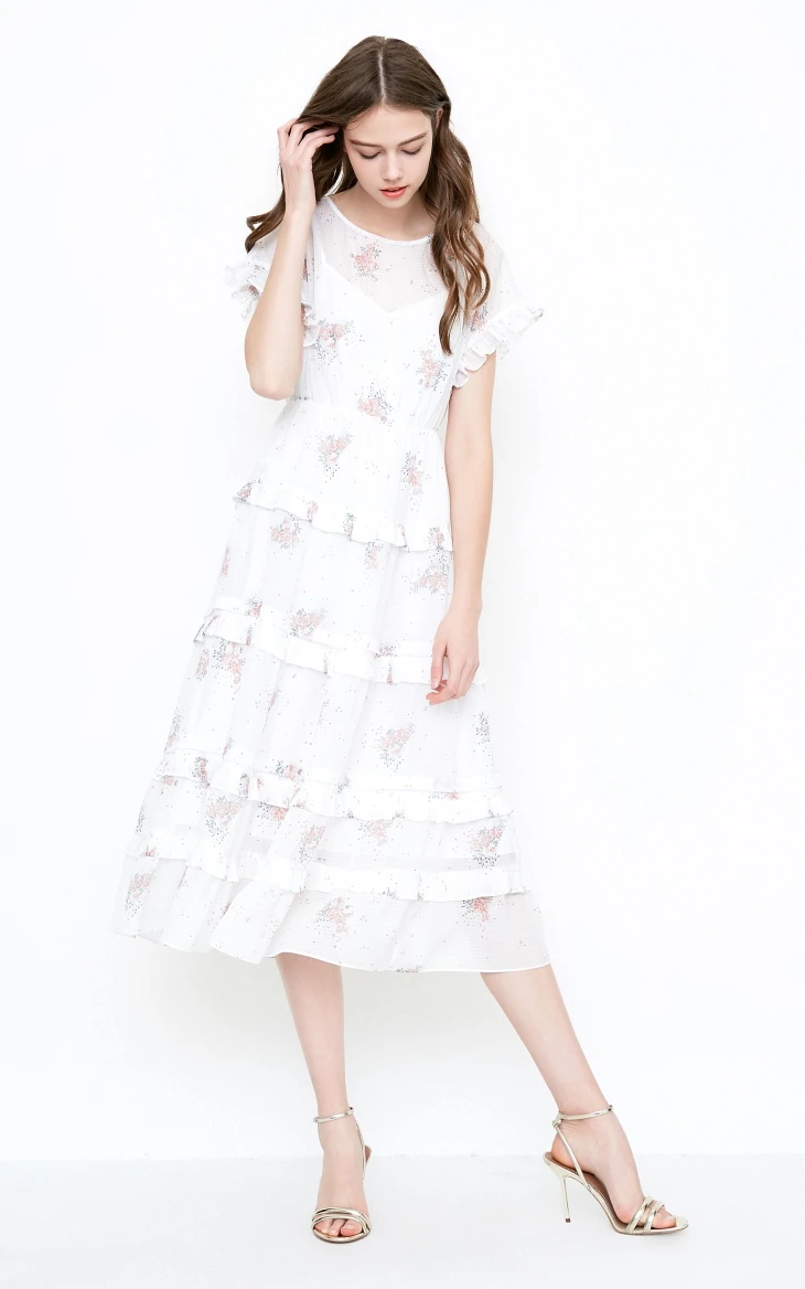 Платье с оборками и принтом Vero Moda | 31837B506