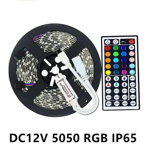 

Waterproof 5050 RGB LED Strip 5M 300LEDs SMD+ 44Key Mini IR Remote Controller IP65 RGB LED Light Strip Tape Ribbon