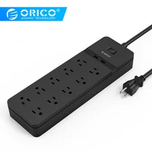 ORICO FPC USB сетевой шнур usb защита розетки от скачков напряжения 4/6/8/10 розетками переменного тока 2 Зарядка через USB Порты 5V2. 4A USB Выход пролонгации гнезда