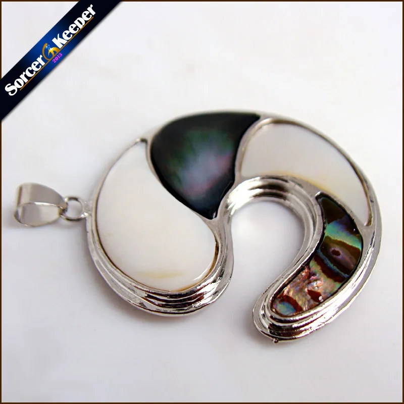 SorceKeeper Natural Paua Abalone Shell Round Necklace Pendants Jewelry New Fashion Bijoux Women Leather Chain Necklaces SKA06 | Украшения и