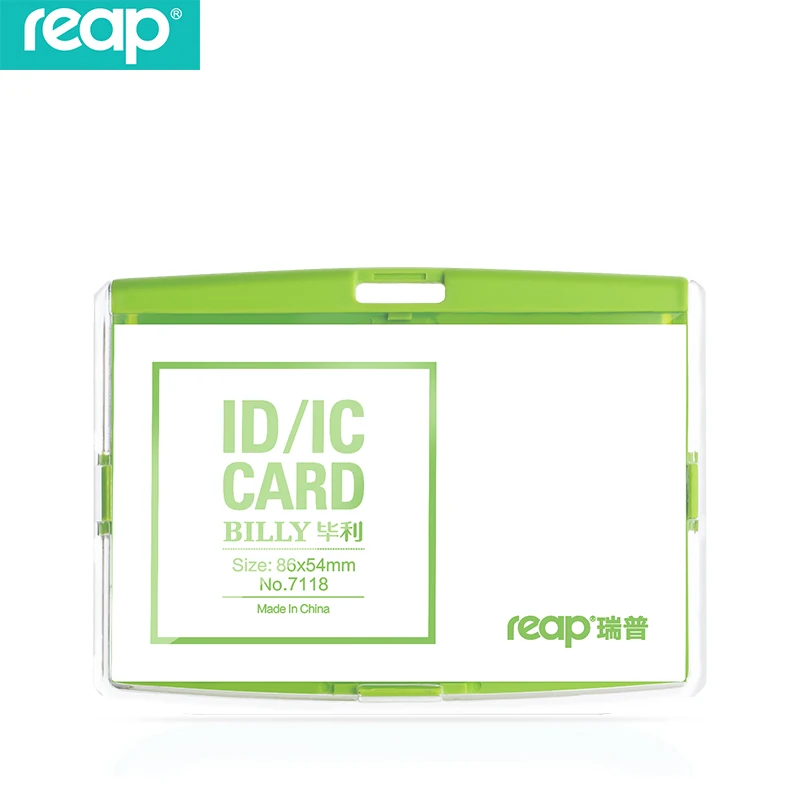 Reap пластиковый стандартный размер 54*86 мм выставочные карты ID держатель для карт имя бирка персонал бизнес бейдж держатель офис - Цвет: 7118 green