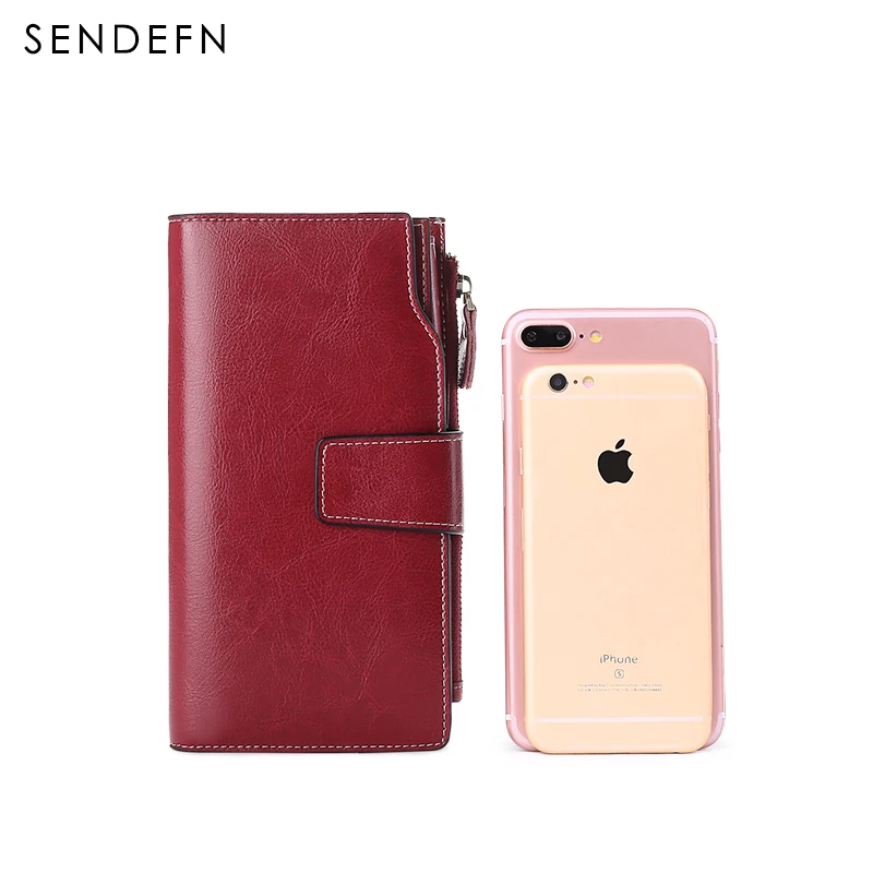 Sendefn Multifunctional Women Leather Wallet Long Style Pochette Zipper Card Holder Phone Pocket Purses | Багаж и сумки