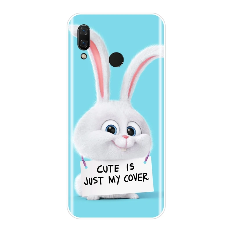 Милый чехол для телефона с рисунком в виде животного Huawei Nova 2i 3 3i 3E 2 Lite Plus