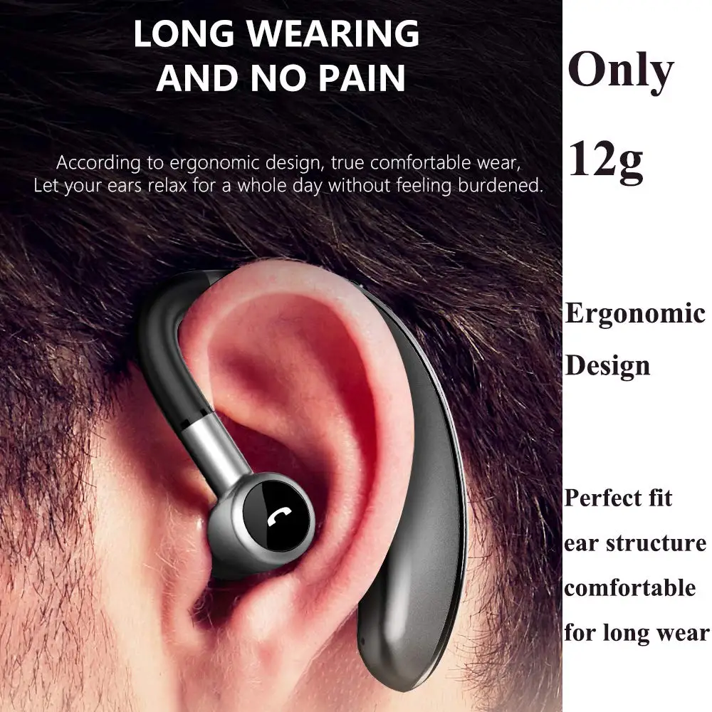 Bluetooth гарнитура 5 0 беспроводные наушники с микрофоном время разговора 20
