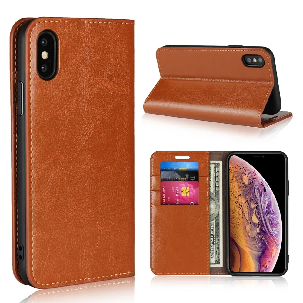 Чехол для Coque Apple iPhone Xs максимальный чехол для iPhone XR Xs Max Роскошный кошелек из натуральной кожи флип чехол Подставка для стенда
