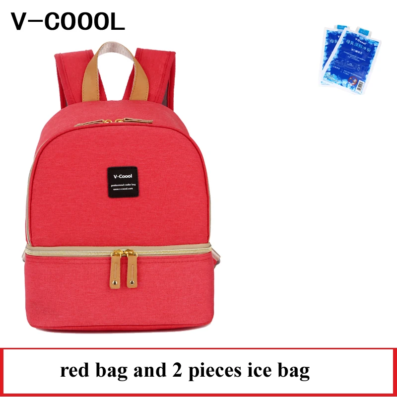 red and ice bag V-COOOL изолированная сумка для детской бутылочки для беременных Кормление молока свежее хранение кормящих подгузников сумки терморюкзак DCO - Цвет: red and ice bag