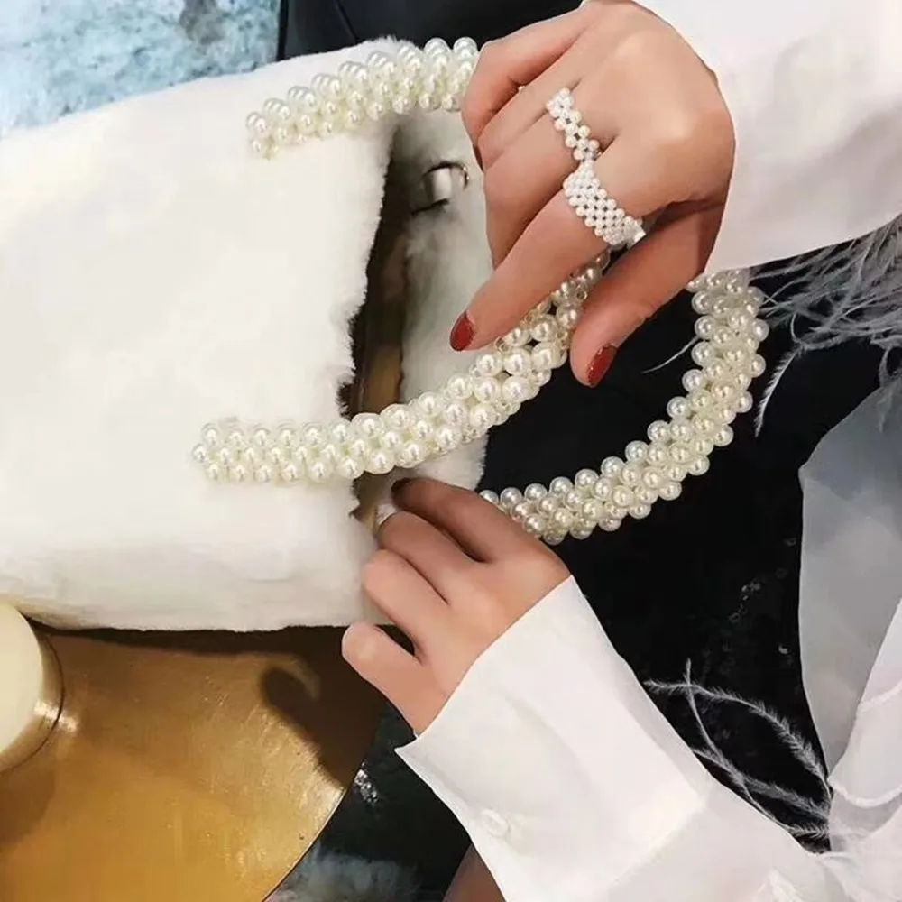 Женское кольцо с искусственным жемчугом регулируемое многослойное 2019|Кольца| |