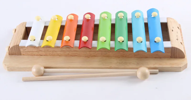 

New wooden toy wooden baby 8 sound knock piano baby music toy baby educational toy Free shipping