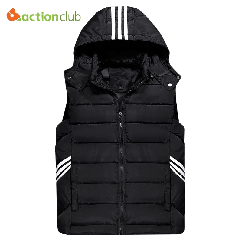 ACTIONCLUB Мужской Хлопковый L 5XL пуховый жилет с капюшоном осень зима мужской теплый