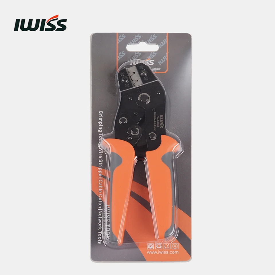 IWISS SN-01BM, обжимные плоскогубцы, обжимной инструмент, диапазон 0,08-мм2(AWG: 28-20