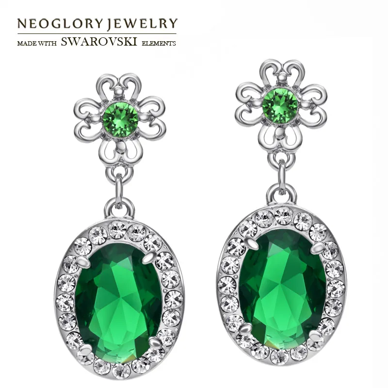 Neoglory австрийский страз и циркон длинные серьги-подвески Винтаж модный подарок