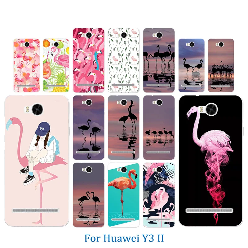 Чехол для телефона Huawei Y3 II 2 с рисунком Фламинго мягкая ТПУ задняя силиконовая
