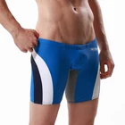 Сексуальные мужские пляжные шорты с низкой посадкой, Шорты для плавания, купальный костюм, бикини для серфинга, Длинные боксеры, плавки, выпуклая мужская спортивная одежда для тренажерного зала