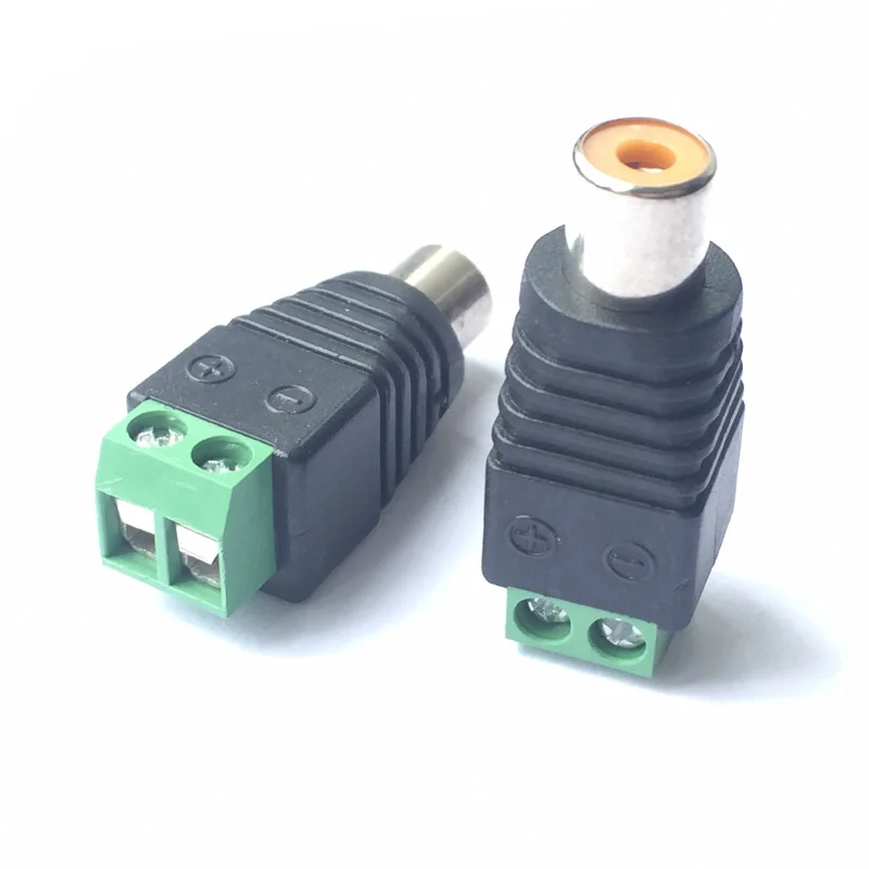 

100pcs/lot RCA Female Jack to 2 Poles AV Balun Terminal Connector CCTV Phono Audio Video AV Balun Adapter Wholesales
