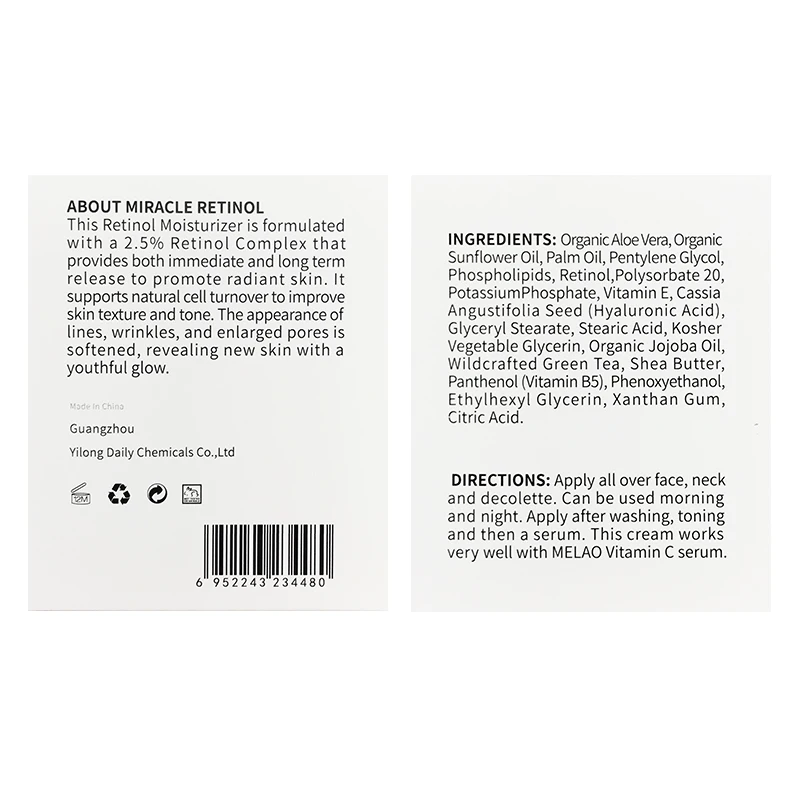 MELAO Retinol 2.5% увлажняющий крем против старения и уменьшает морщины и мелкие морщинки дневной и ночной крем с ретинолом Прямая поставка