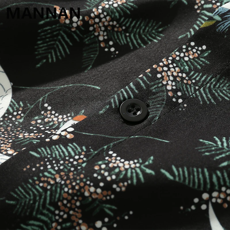 MANNAN 2019 Casual Print Short Sleeve Shirt Men Streetwear Summer Hawaii Beach Women Fashion Loose Shirts Mens | Мужская одежда